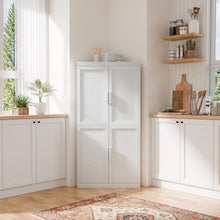 Load image into Gallery viewer, Corner Accent Cabinet With Two Doors (Set of 2) - White
