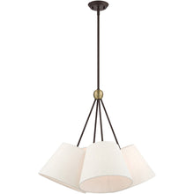 Load image into Gallery viewer, 26" Four Light Dimmable Chandelier With Shades - Bronze
