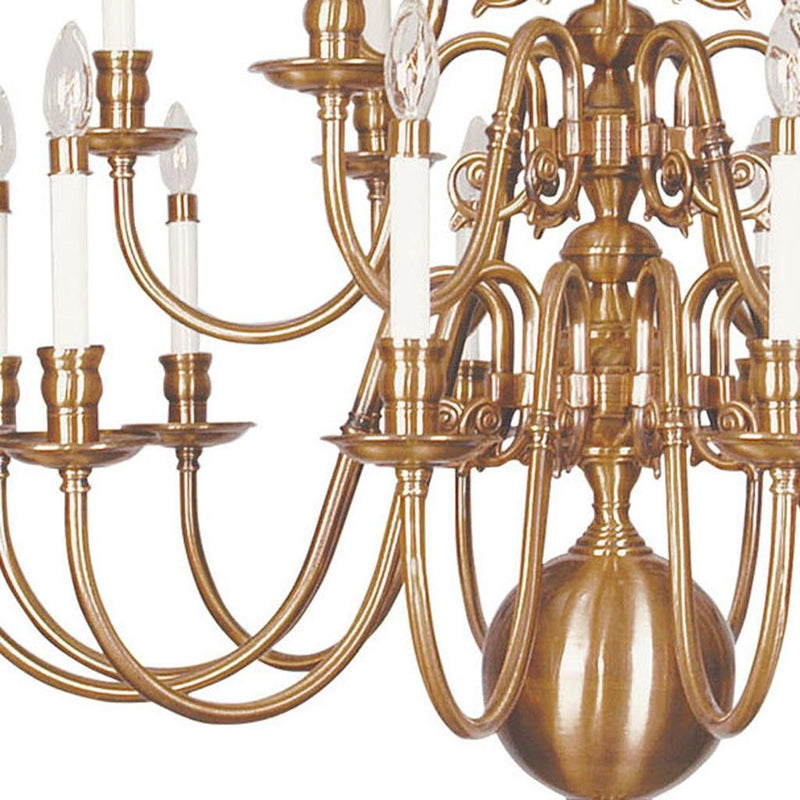 40" Multi Light Dimmable Chandelier With Shades - Brass