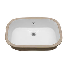 Load image into Gallery viewer, Undermount Bathroom Sink 22" X 15.25" With Overflow Sleek, High Temperature Fired, Stain Resistant, Smooth Polished Surface - White
