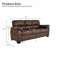 Load image into Gallery viewer, 3 Seater Sofa With Padded Armrests And Triangular Leg
