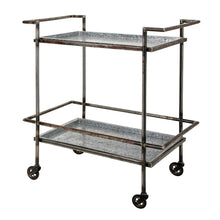 Load image into Gallery viewer, Percy Galvanized Metal Bar Cart - Gray
