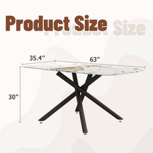 Load image into Gallery viewer, Luxurious Marble Patterned Dining Table With Metal Fork Legs
