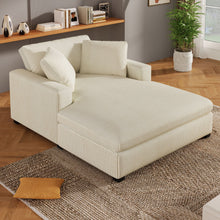 Load image into Gallery viewer, Oversized Chaise, Lounge Chair Classic Design, Soft Fabric, Durable Frame With Solid Wood Legs
