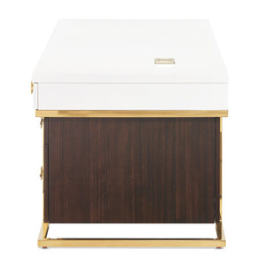 Belmont Place - Desk - White / Dark Brown