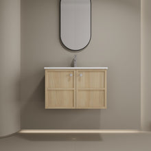 Load image into Gallery viewer, Wall Mounted Bathroom Vanity With Ceramic Sink And 2 Soft Closing Doors
