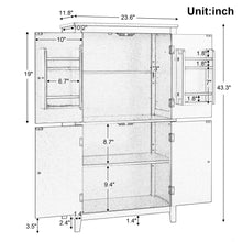 Load image into Gallery viewer, Elegant Bathroom Floor Storage Cabinet With 4 Doors, Adjustable Shelves
