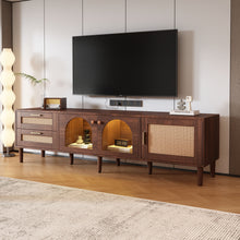 Load image into Gallery viewer, TV Stand With 3 Cabinets &amp; 2 Drawers, LED Light Media Console For TVs Up To 80" - Dark Brown
