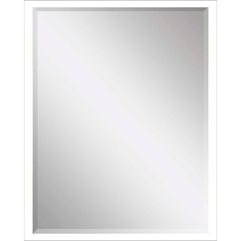 38" Wood Accent Mirror - White