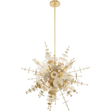 Load image into Gallery viewer, 38" Six Light Dimmable Chandelier With Shades - Brass

