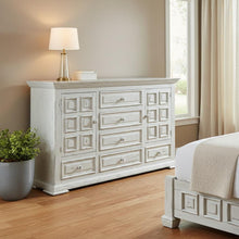 Load image into Gallery viewer, Solid Wood Six Drawer Triple Dresser - White

