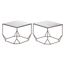 Load image into Gallery viewer, Bronze Mirro Glass And Steel Square Abstract Bunching Coffee Tables (Set of 2) - Bronze And Silver
