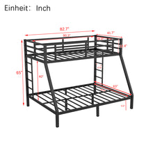 Load image into Gallery viewer, Metal Twin XL over Queen Bunk Bed for Teens and Adults,Space-Saving/Noise Reduced/No Box Spring Needed, Old SKU W1307S00013 (Expect arrive date 2024/3/24)
