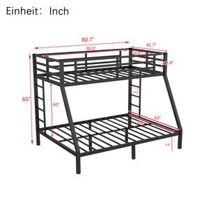 Metal Twin XL over Queen Bunk Bed for Teens and Adults,Space-Saving/Noise Reduced/No Box Spring Needed, Old SKU W1307S00013 (Expect arrive date 2024/3/24)