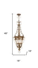 Load image into Gallery viewer, 48" Four Light Metal Dimmable Chandelier With Shades - Gold / Clear
