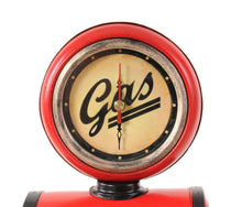 Load image into Gallery viewer, Hand Painted Gas Pump Clock Sculpture - Red
