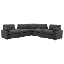 Load image into Gallery viewer, Modular Power Reclining With Lift Top Consoles, 7 Piece Configuration - Dark Gray

