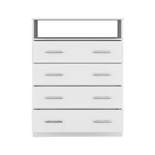 Load image into Gallery viewer, Four Drawer Standard Chest With Open Shelf - White
