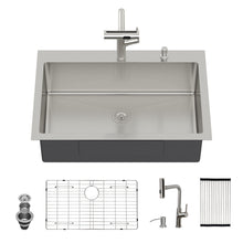 Load image into Gallery viewer, Drop-In Kitchen Sink With Pull-Out Faucet And Soap Dispenser
