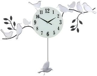 Silent Pendulum Novelty Wall Clock - Silver / Black / White
