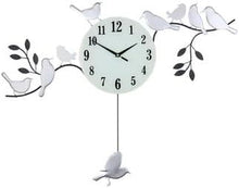 Load image into Gallery viewer, Silent Pendulum Novelty Wall Clock - Silver / Black / White
