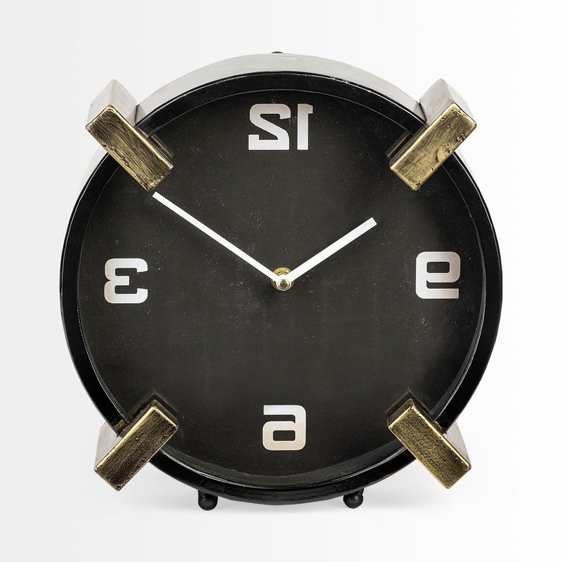Stainless Table Clock - Black