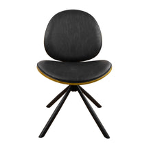 Load image into Gallery viewer, Upholstered Faux Leather And Metal Dining Side Chair - Black
