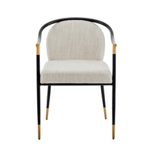 Load image into Gallery viewer, Modern Upholstered Dining Chair With Sleek And Design Fabric And Metal (Set of 2) - Beige / Black
