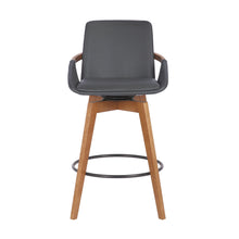 Load image into Gallery viewer, Swivel Counter Height Bar Chair - Gray / Brown
