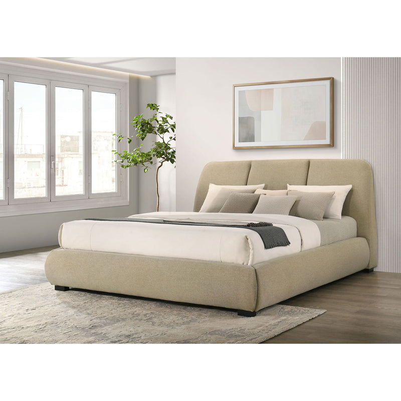 Modern Upholstered Platform Bed With Tufted Headboard