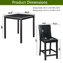 Load image into Gallery viewer, 5 Pieces Counter Height Table Set, Kitchen Table With Square Table And 4 Upholstered Chairs
