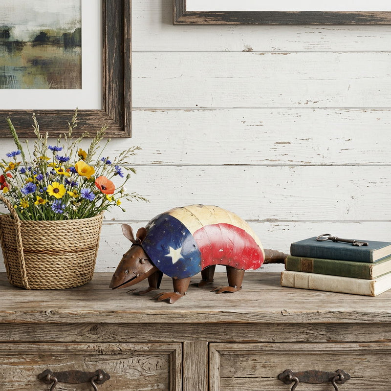 Armadillo Tabletop Sculpture - Red / Off White / Red