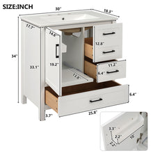 Load image into Gallery viewer, Modern Bathroom Vanity With Ceramic Sink, Solid Frame And Storage Solutions
