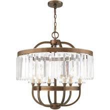 Load image into Gallery viewer, 25'' Six Light Dimmable Chandelier With Shades - Bronze
