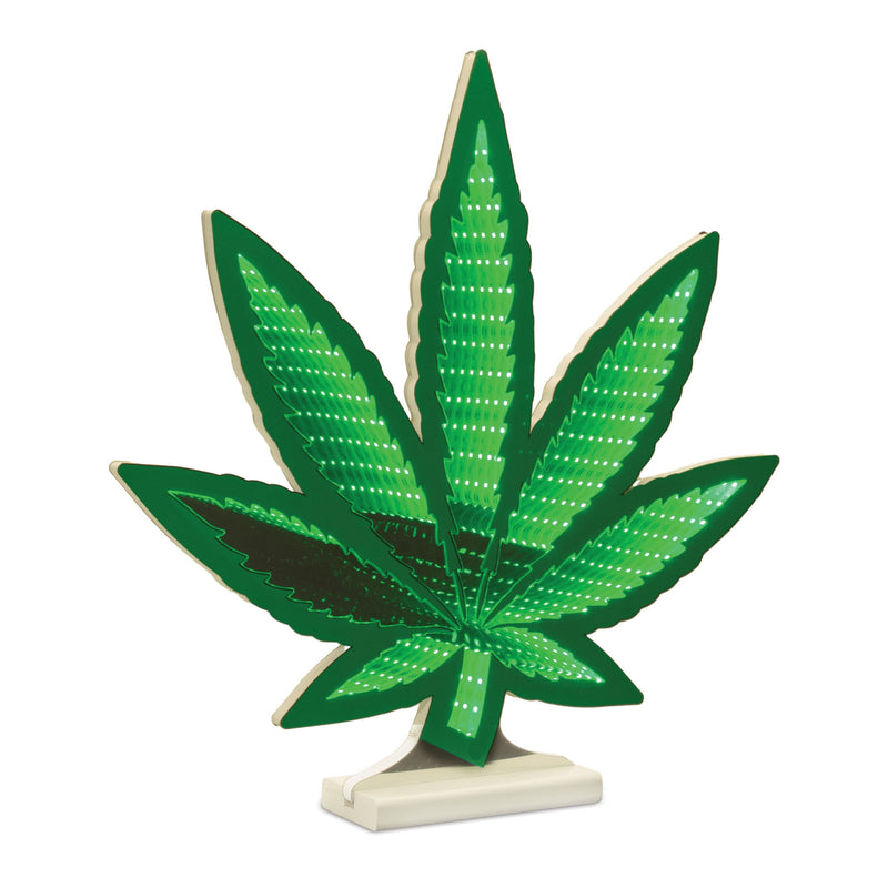 Leaf Tabletop Sign With LED - Green