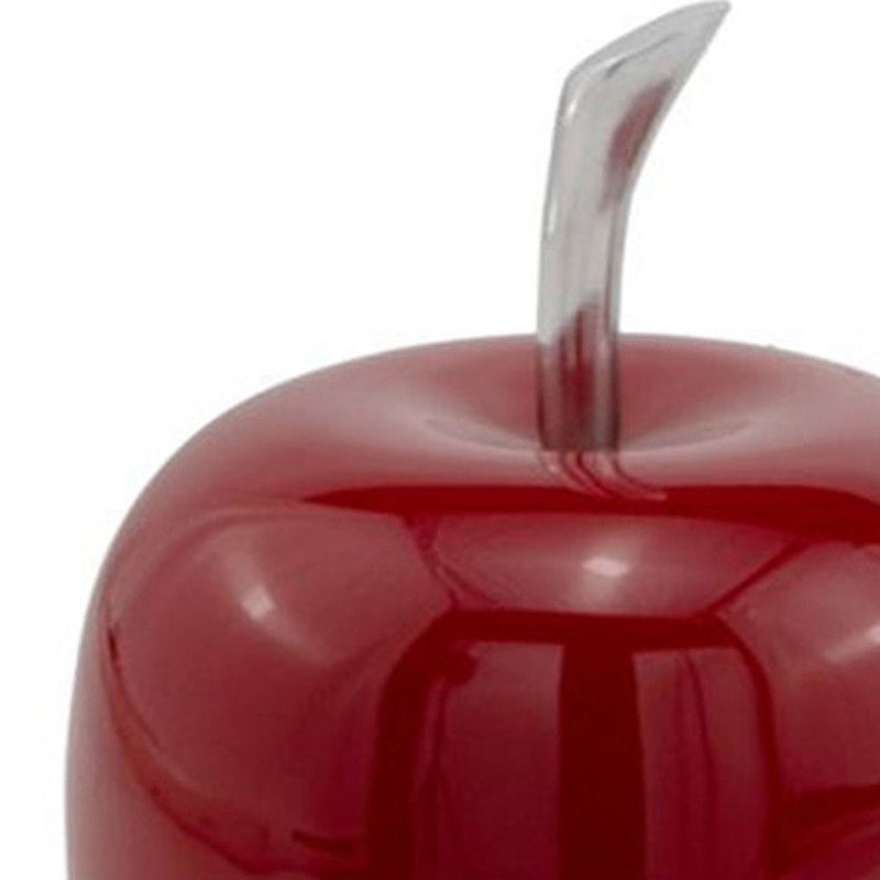 Decorative Apple Tabletop Sculpture (354694) - Red / Silver