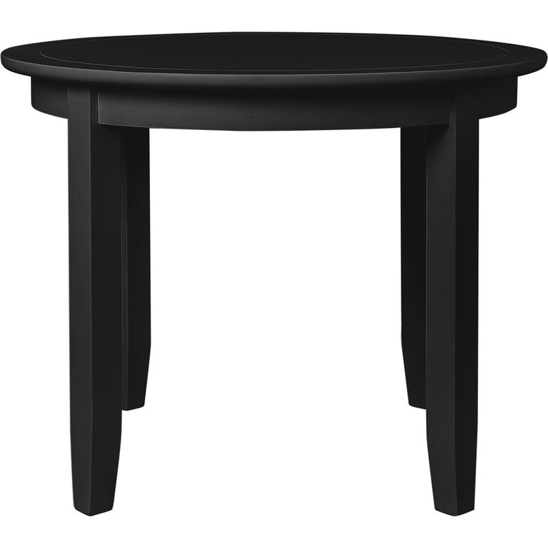 39" Solid Wood Round Top Dining Room Table - Black