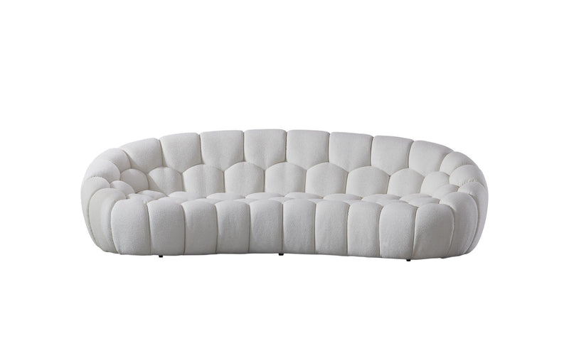 Fabric Curved Sofa - White