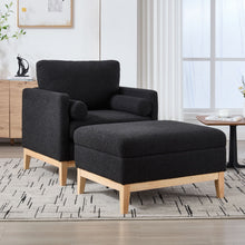 Load image into Gallery viewer, Oversized 360 Degree Swivel Barrel Accent Chair And Ottoman Set With Storage
