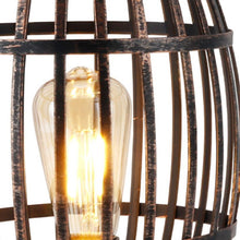 Load image into Gallery viewer, 8" Battery Operated Novelty Bedside Lamp With Cage Shade - Black
