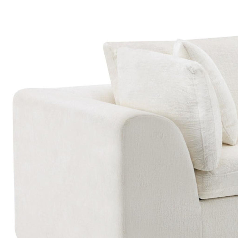 Chenille Modular Sofa Chaise With Toss Pillows (725204) - Beige