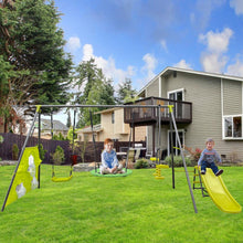 Load image into Gallery viewer, Interesting Six Function Swingset With Net Swing Metal Plastic Safe Swing Set 440Lbs For Outdoor Playground For Age 3+ With 31.5" Net Swing - /

