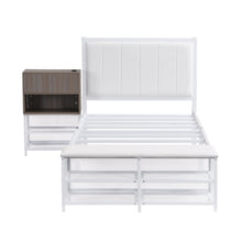 Load image into Gallery viewer, Platform Bed With 2 Tier Storage Shelves, Storage Cabinet

