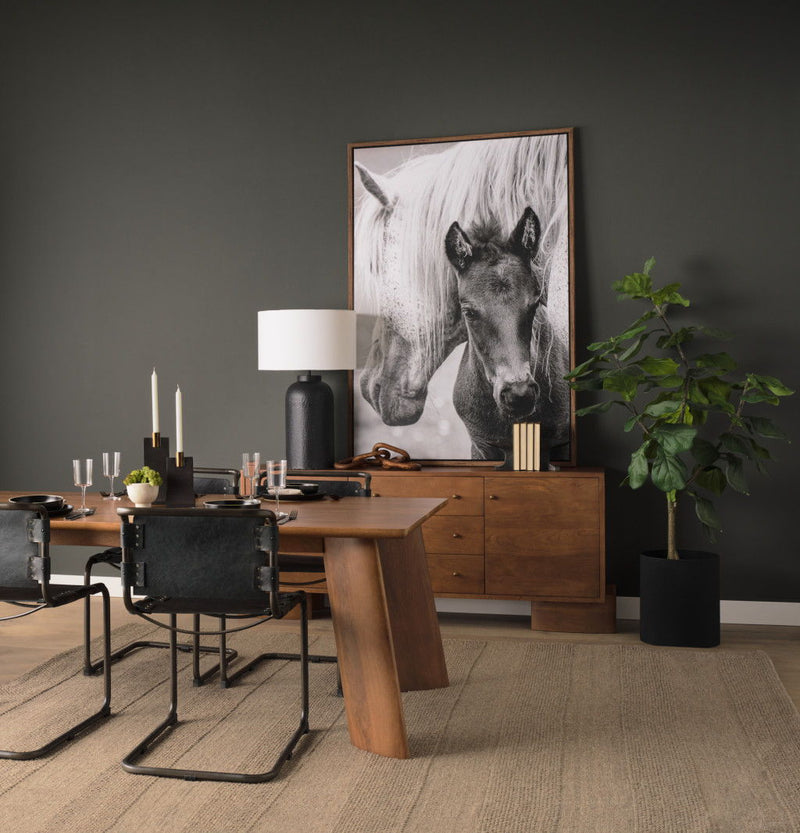 Novelty Table Lamp With Drum Shade - Black / White