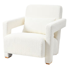 Load image into Gallery viewer, Sleek Right Angle Armrests, Ergonomic Lumbar Support, Square Wooden Block Legs, Inclined Seat For Comfort, Artistic Statement Piece For Living Room, Bedroom And Study
