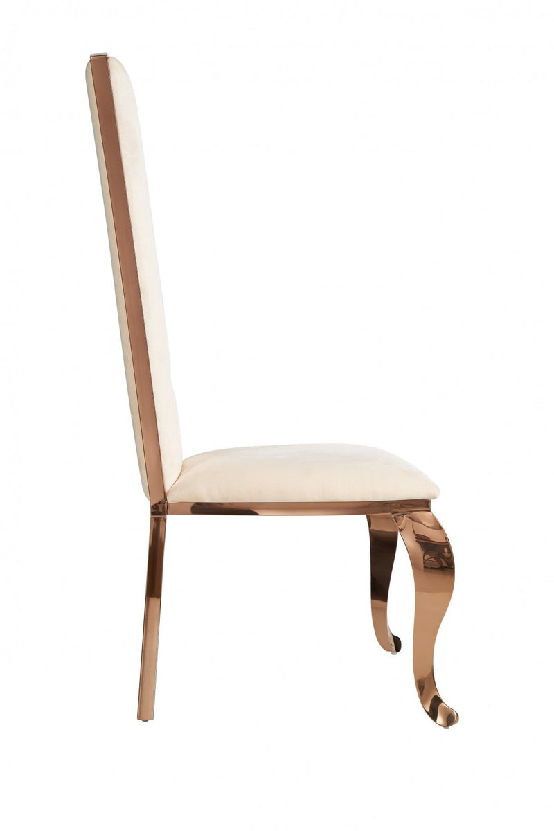 Tufted Velvet Dining Side Chairs (Set of 2) - Beige