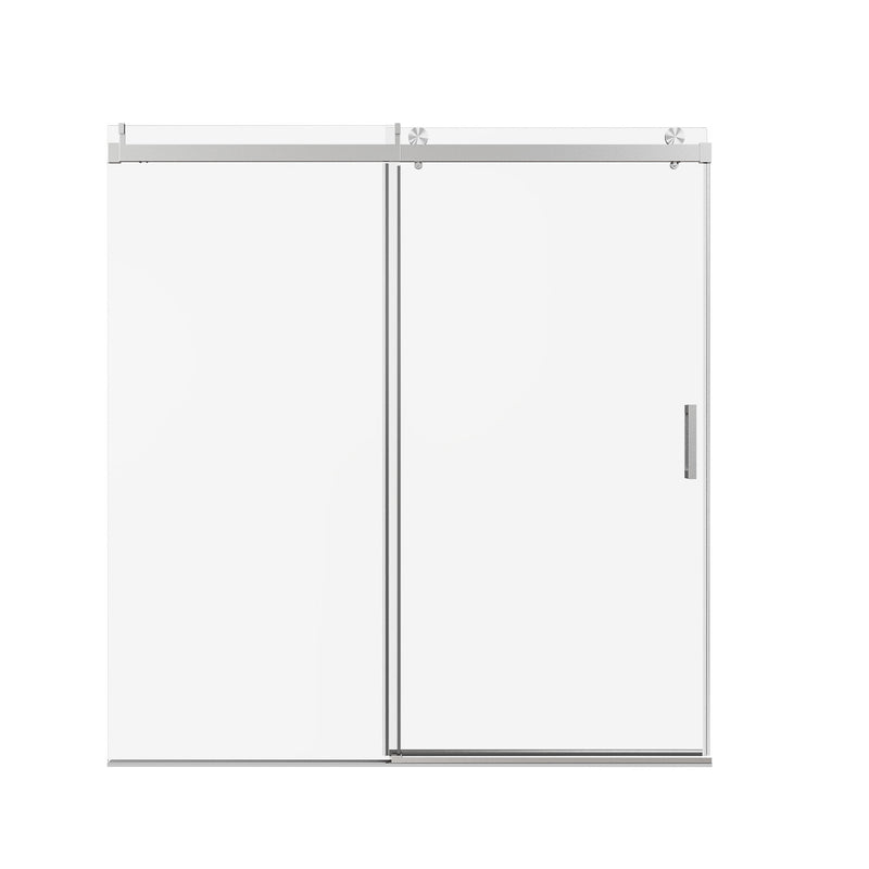 Frameless Sliding Shower Door With Soft- Close, 3 / 8" Tempered Glass