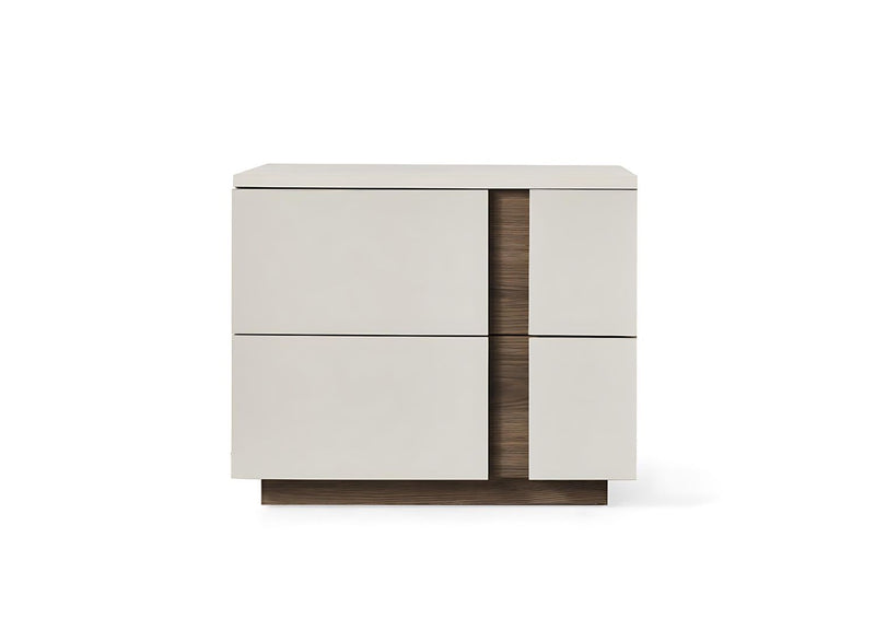 Wood Two Drawer Nightstand (719557) - Light Gray