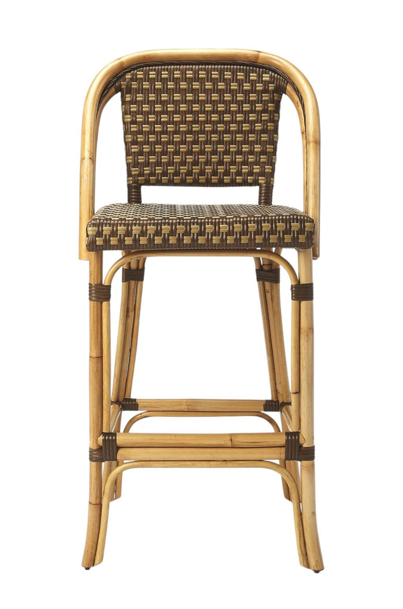 Rattan Counter Height Bar Chair - Brown