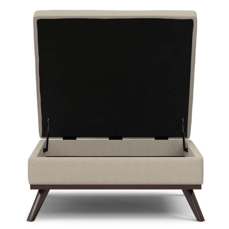 40" Fabric Cocktail Ottoman With Storage - Brown